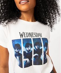 tee-shirt manches courtes imprime femme - wednesday beigeJ777901_2