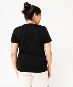 tee-shirt a manches courtes avec message femme grande taille noirJ778701_3