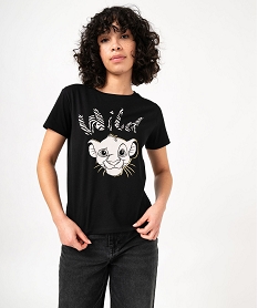 tee-shirt a manches courtes avec motif roi lion femme - disney noirJ779701_1