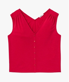 debardeur en maille pailletee avec boutons femme rouge t-shirts manches courtesJ781101_4