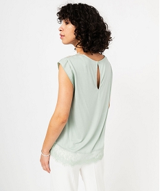tee-shirt sans manches multimatiere a dentelle femme vert t-shirts manches courtesJ782001_3