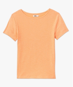 tee-shirt manches courtes en maille cotelee femme orange t-shirts manches courtesJ783901_4