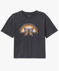 tee-shirt a manches courtes avec motif hippie femme grisJ784001_4