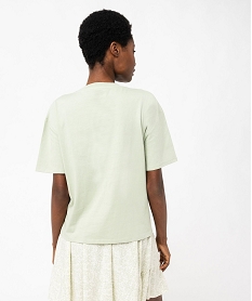 tee-shirt a manches courtes avec motif hippie femme vert t-shirts manches courtesJ784301_3