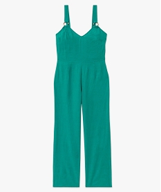 combinaison pantalon femme a bretelles contenant du lin vert combinaisons pantalonJ799201_4