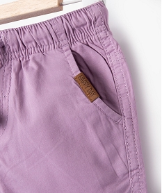 bermuda en toile a taille elastiquee bebe garcon violet shortsJ805801_2