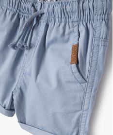 bermuda en toile a taille elastiquee bebe garcon bleu shortsJ805901_2