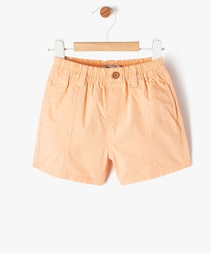 short en toile de coton avec ceinture elastique bebe garcon orangeJ807201_1