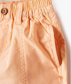 short en toile de coton avec ceinture elastique bebe garcon orangeJ807201_2