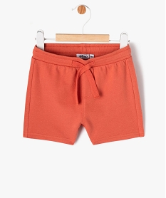 short en maille avec ceinture bord-cote bebe garcon orange shortsJ813001_1
