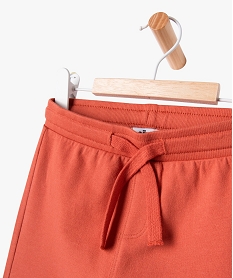 short en maille avec ceinture bord-cote bebe garcon orange shortsJ813001_2