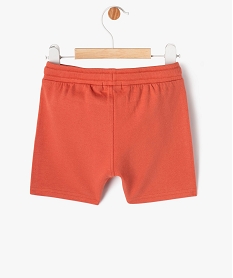 short en maille avec ceinture bord-cote bebe garcon orange shortsJ813001_3