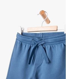 short en maille avec ceinture bord-cote bebe garcon bleu shortsJ813101_2