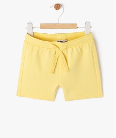 short en maille avec ceinture bord-cote bebe garcon jaune shortsJ813201_1