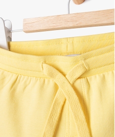 short en maille avec ceinture bord-cote bebe garcon jaune shortsJ813201_2