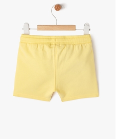short en maille avec ceinture bord-cote bebe garcon jaune shortsJ813201_3
