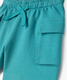 short en maille avec poches a rabat sur les cuisses bebe garcon bleu shortsJ813601_2