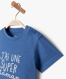 tee-shirt manches courtes a message fantaisie bebe garcon bleuJ815801_2