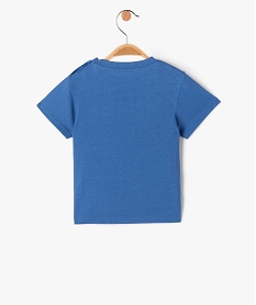 tee-shirt manches courtes a message fantaisie bebe garcon bleuJ815801_3