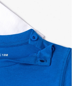 tee-shirt a manches courtes a motifs animaux bebe garcon (lot de 3) bleu tee-shirts manches courtesJ816901_2