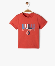 tee-shirt a manches courtes avec inscription bebe garcon - lulucastagnette rouge tee-shirts manches courtesJ819001_1