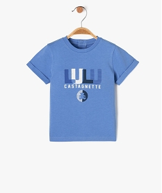 tee-shirt a manches courtes avec inscription bebe garcon - lulucastagnette bleu tee-shirts manches courtesJ819101_1