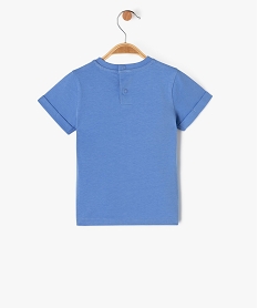 tee-shirt a manches courtes avec inscription bebe garcon - lulucastagnette bleu tee-shirts manches courtesJ819101_3