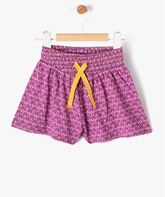 GEMO Short imprimé en maille bébé fille violet standard