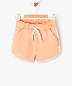 GEMO Short en maille et taille élastique bébé fille orange standard