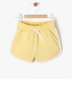 GEMO Short en maille et taille élastique bébé fille jaune standard