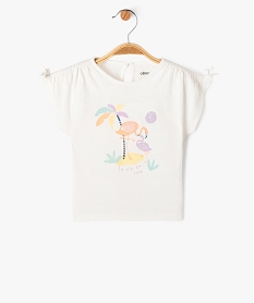 GEMO Tee-shirt à manches courtes avec motif en sequins bébé fille Beige