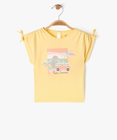 GEMO Tee-shirt à manches courtes avec motif en sequins bébé fille jaune standard