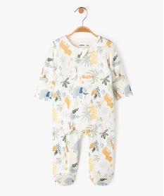 GEMO Pyjama en jersey imprimé avec zip ventral bébé blanc standard