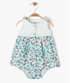 GEMO Ensemble 2 pièces bébé fille robe et culotte en coton Blanc