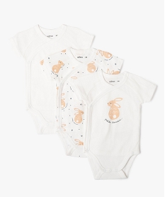 GEMO Body manches courtes fermeture croisée bébé (lot de 3) Beige