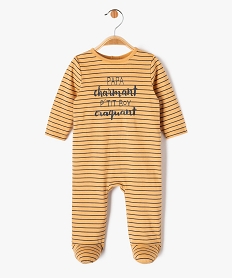 GEMO Pyjama dors-bien à rayures avec message bébé garçon Brun