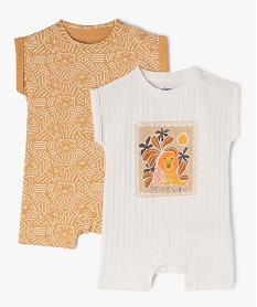 combishort en coton avec motifs lions bebe garcon (lot de 2) beige shorts et bermudasJ867301_1