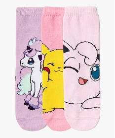 GEMO Chaussettes à motifs fille (lot de 3) - Pokemon rose standard