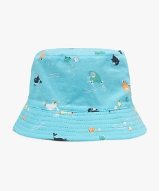 chapeau bob a motifs marins reversible bebe garcon bleu accessoiresJ874001_1