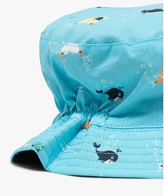 chapeau bob a motifs marins reversible bebe garcon bleuJ874001_3