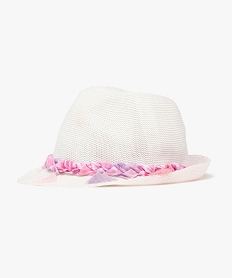 GEMO Chapeau trilby en maille aérée et pompons fille Beige