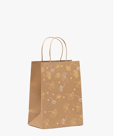 sac cadeau en papier motif feuilles de ginko marron standardJ877301_1