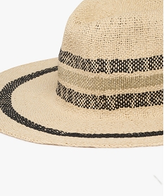 chapeau a rayures et larges bords femme beige standard autres accessoiresJ877701_3