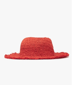 GEMO Chapeau forme capeline en paille à franges rose standard