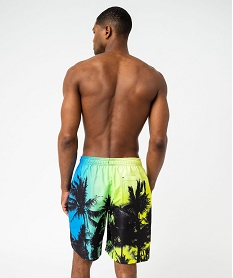 short de surf imprime palmiers homme noir maillots de bainJ904001_3