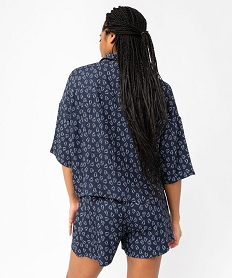 pyjashort fluide a haut chemise femme - lulucastagnette bleu pyjamas ensembles vestesJ909201_3