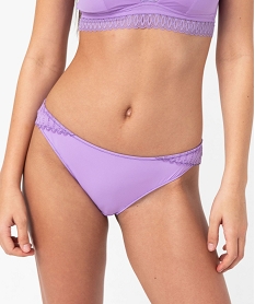 GEMO Culotte en dentelle et microfibre femme Violet