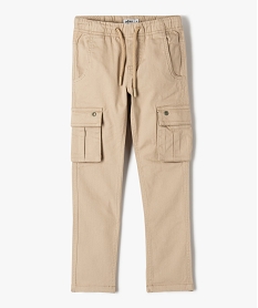 pantalon en toile avec poches a rabat sur les cuisses garcon beige pantalonsJ941301_1