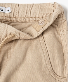 pantalon en toile avec poches a rabat sur les cuisses garcon beige pantalonsJ941301_2