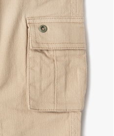 pantalon en toile avec poches a rabat sur les cuisses garcon beigeJ941301_3